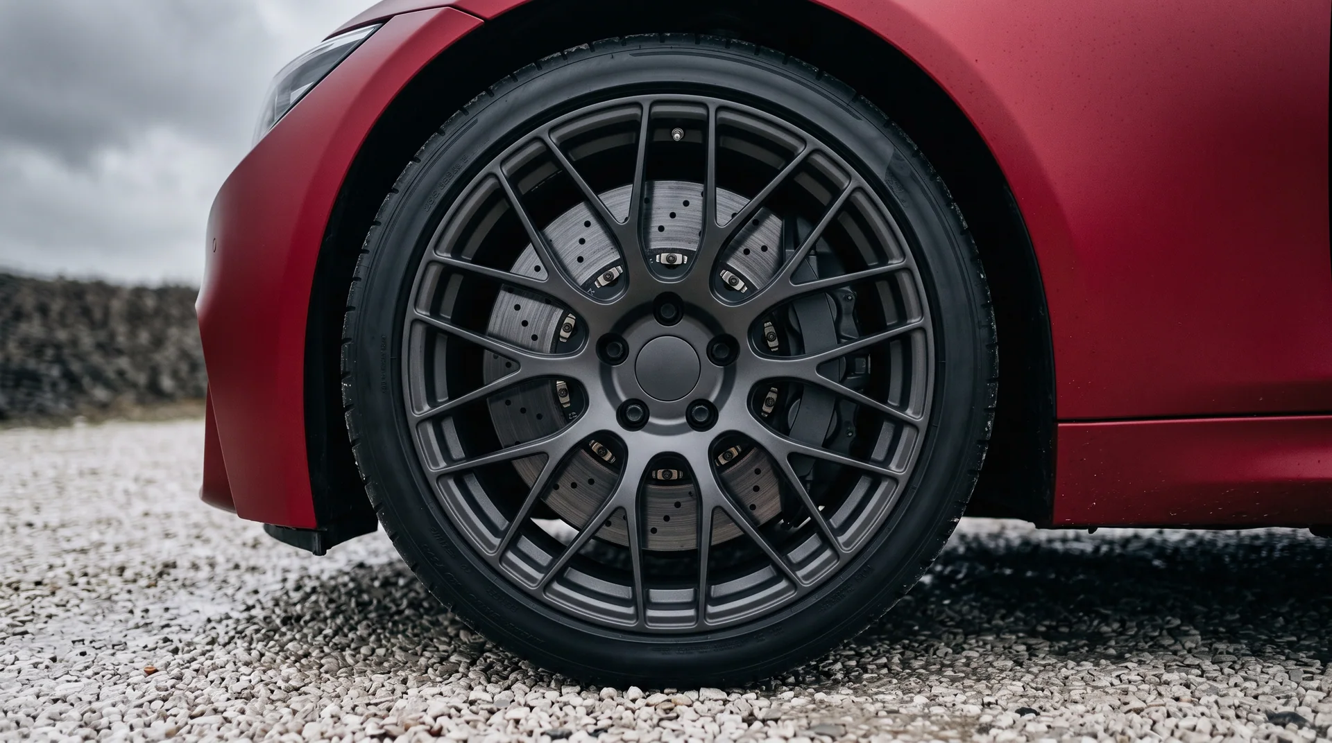 A forged wheel and carbon-ceramic brake on a KALVORN Apex